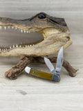 Peanut Pocket Knife – Green/Orange Swirl Resin