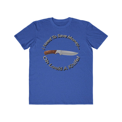 Mens Humor Tee - Save Money or Buy a Knife? - 100% Cotton Lightweight Shirt