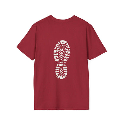Unisex Take a Hike Soft-Style Tee back print- 100% Cotton Comfort with Durable Twill Tape & Ribbed Collar