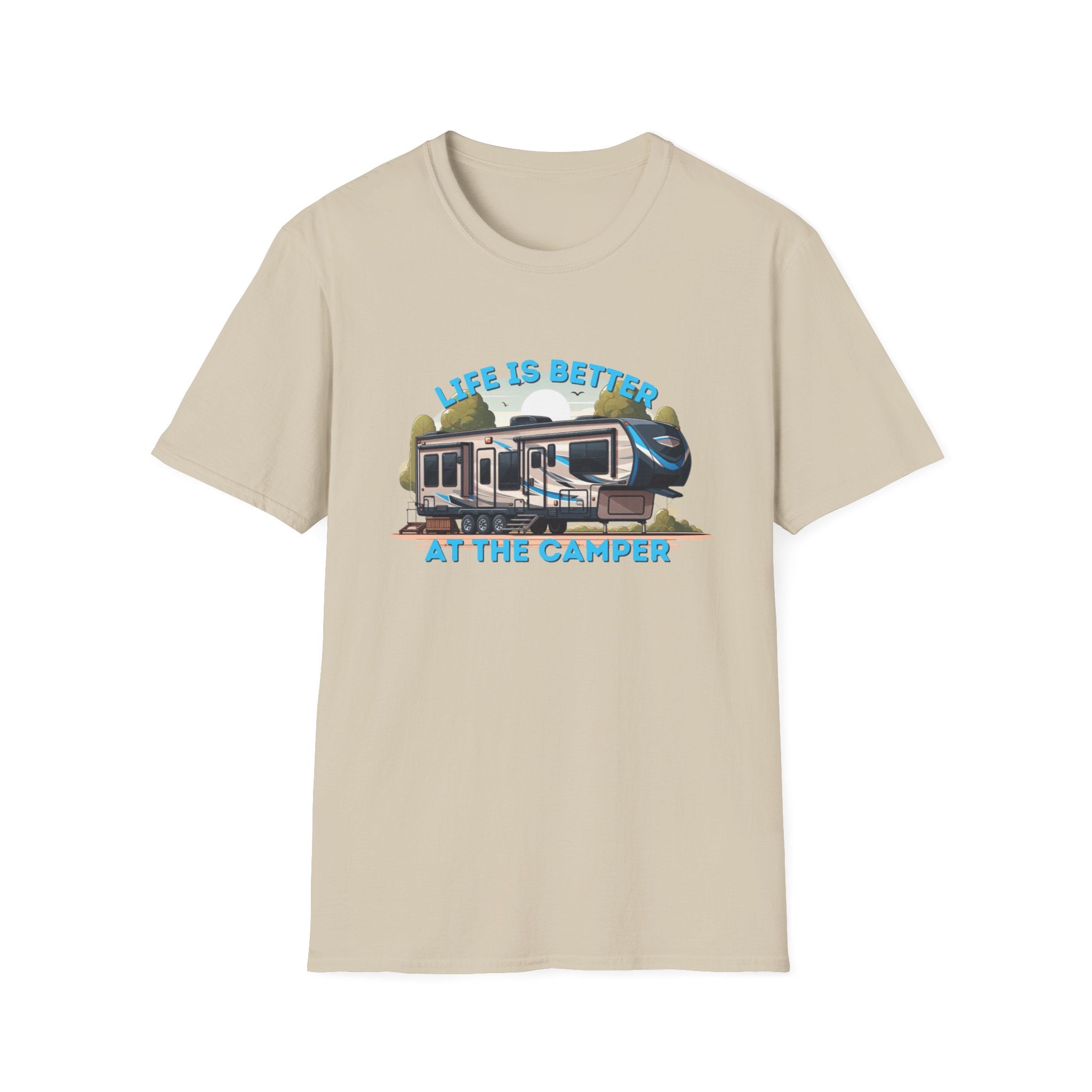 Campers Haven Cotton Tee: Eco-Friendly, Seamless Design, Lightweight Outdoor Comfort
