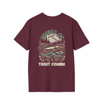 Unisex ‘Hooked on Trout Fishing’ Tee - Soft-Style Comfort | 100% Cotton Crewneck Shirt