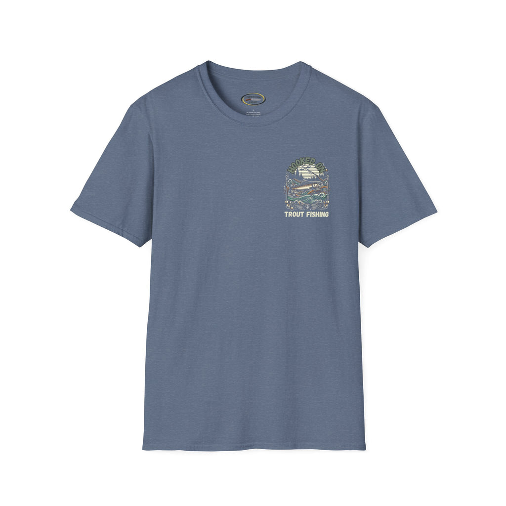 Unisex ‘Hooked on Trout Fishing’ Tee - Soft-Style Comfort | 100% Cotton Crewneck Shirt