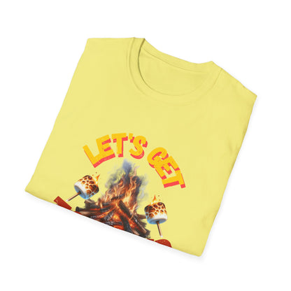 Campfire Wit Tee - lets get toasted - 100% Cotton Comfort | Eco-Friendly Outdoor Adventure Shirt with Humorous Twist