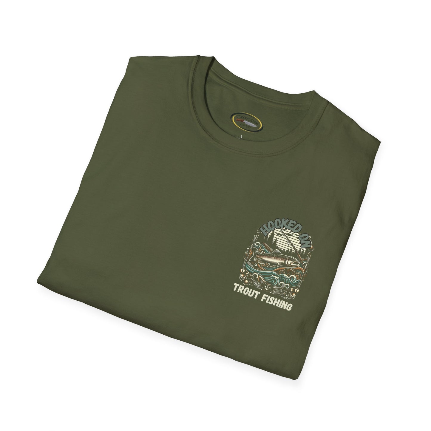 Unisex ‘Hooked on Trout Fishing’ Tee - Soft-Style Comfort | 100% Cotton Crewneck Shirt