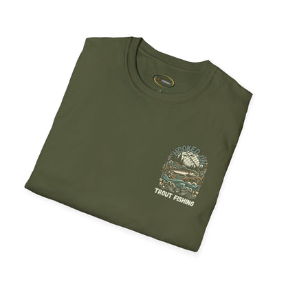 Unisex ‘Hooked on Trout Fishing’ Tee - Soft-Style Comfort | 100% Cotton Crewneck Shirt