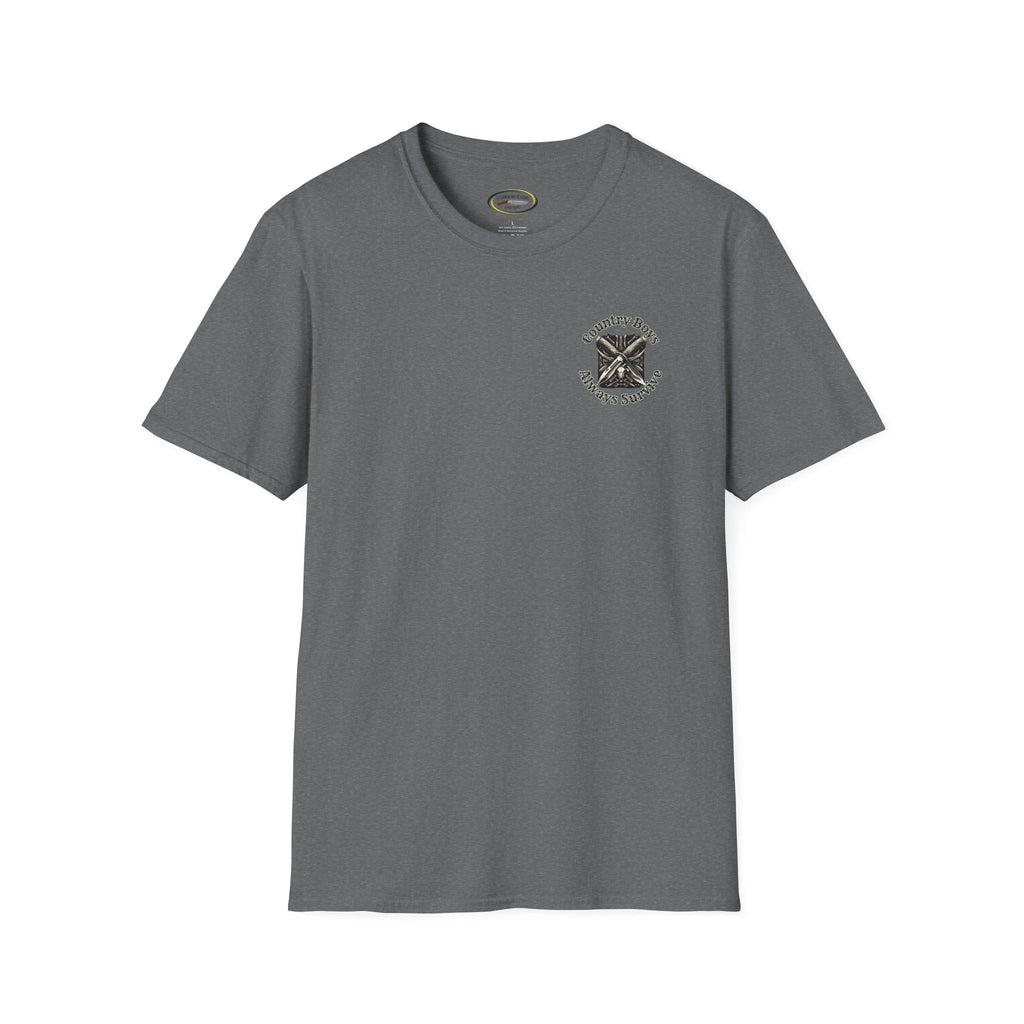 Unisex ‘Country Boys Always Survive’ Tee - Soft Ring-Spun Cotton, Durable Twill Tape Shoulders, Ethically Made & Oeko-Tex Certified