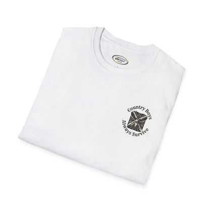 Unisex ‘Country Boys Always Survive’ Tee - Soft Ring-Spun Cotton, Durable Twill Tape Shoulders, Ethically Made & Oeko-Tex Certified