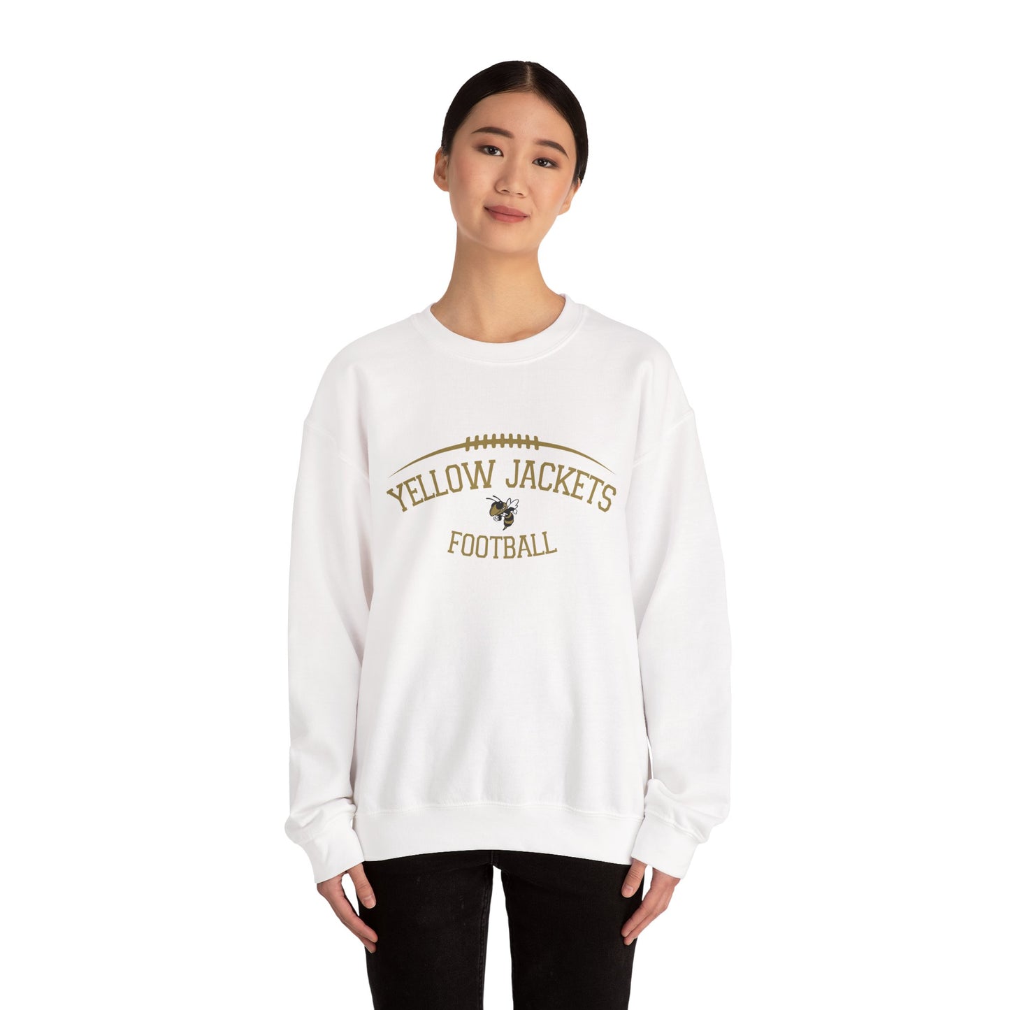Yellow Jackets Football Crewneck Sweatshirt, Unisex Sports Apparel, Team Spirit Gear, Cozy Game Day Sweatshirt, Fall Fashion