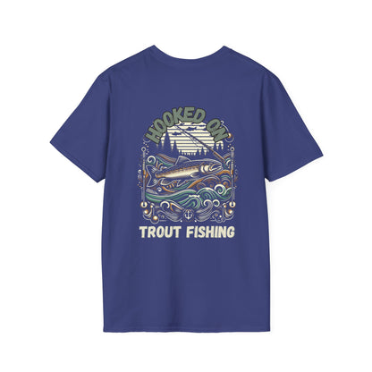 Unisex ‘Hooked on Trout Fishing’ Tee - Soft-Style Comfort | 100% Cotton Crewneck Shirt