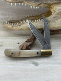 San Mi Damascus Trapper – Natural Ram Horn