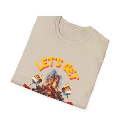 Campfire Wit Tee - lets get toasted - 100% Cotton Comfort | Eco-Friendly Outdoor Adventure Shirt with Humorous Twist
