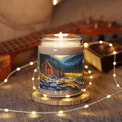 Cozy Cabin Candle - Warm Brown Sugar & Cinnamon, Sweet Vanilla, Citrus Zest, Cedar Musk Scented, 9oz