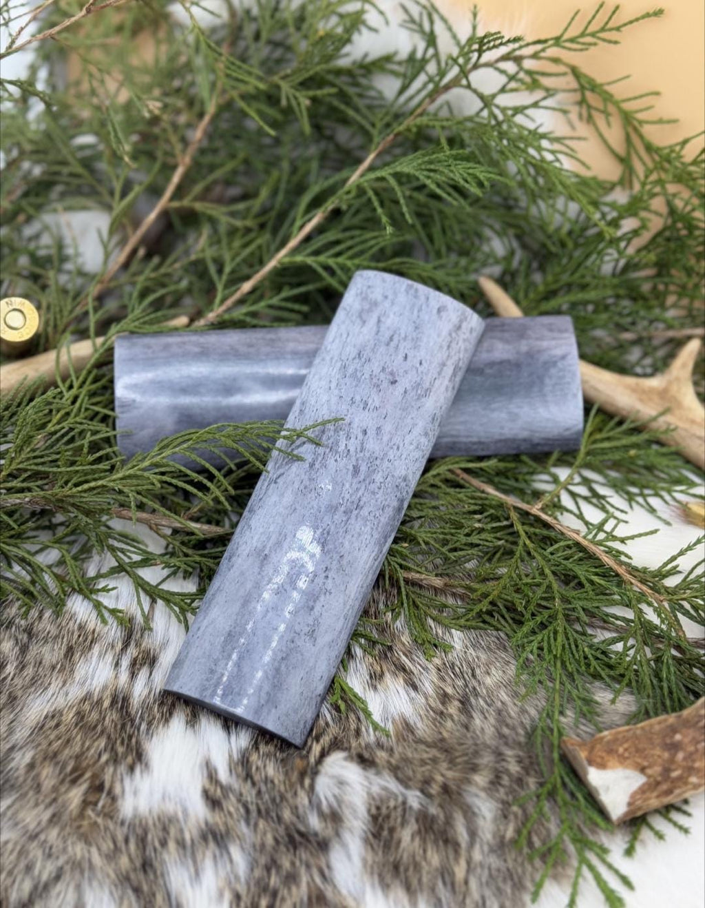 Black Dyed Camel Bone Knife Handle Slabs: Polished Custom Knife Blanks