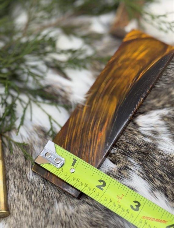 Honey Yellow Dyed Buffalo Horn Knife Scales  Matched Pair Handle Material