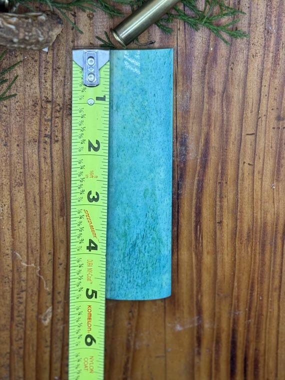 Aqua Dyed Camel Bone Knife Handle Scales: Modern Polished Slab Set