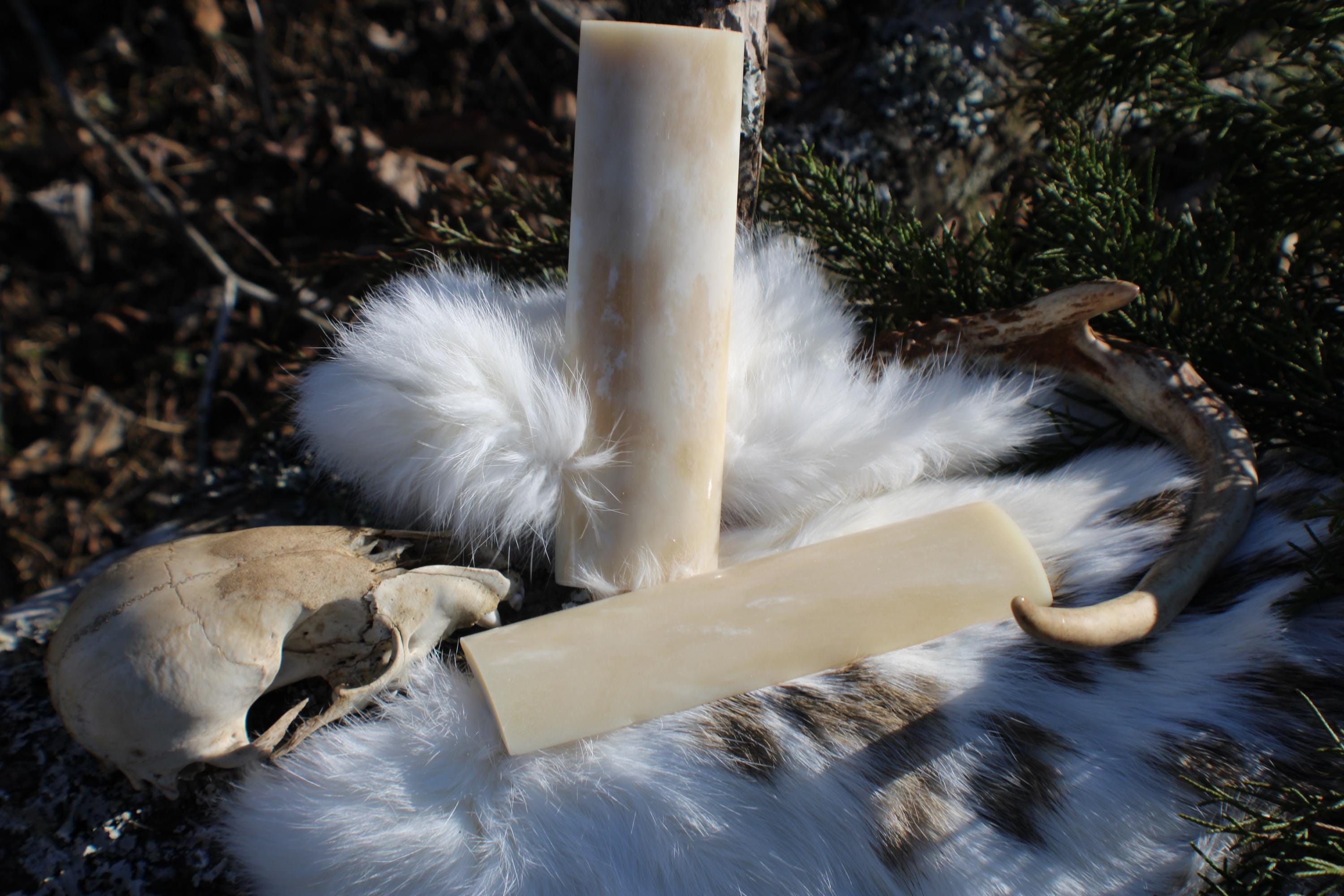 Natural Camel Bone Knife Scales  Organic Cream Handle Material (5" x 1.5" x 1/4")