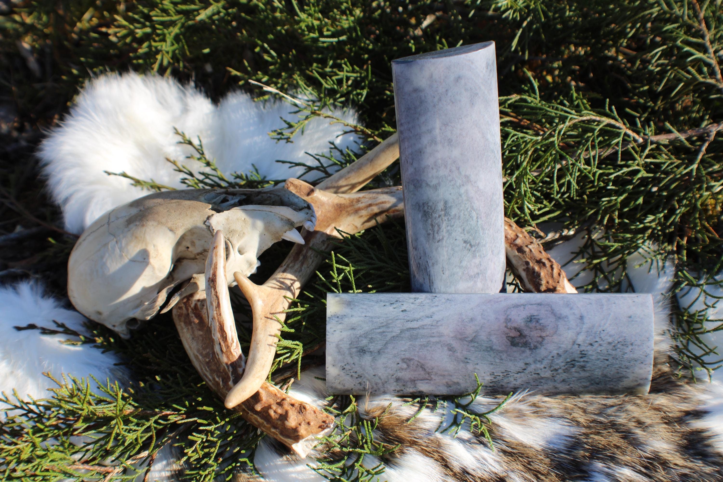 Black Dyed Camel Bone Knife Handle Slabs: Polished Custom Knife Blanks