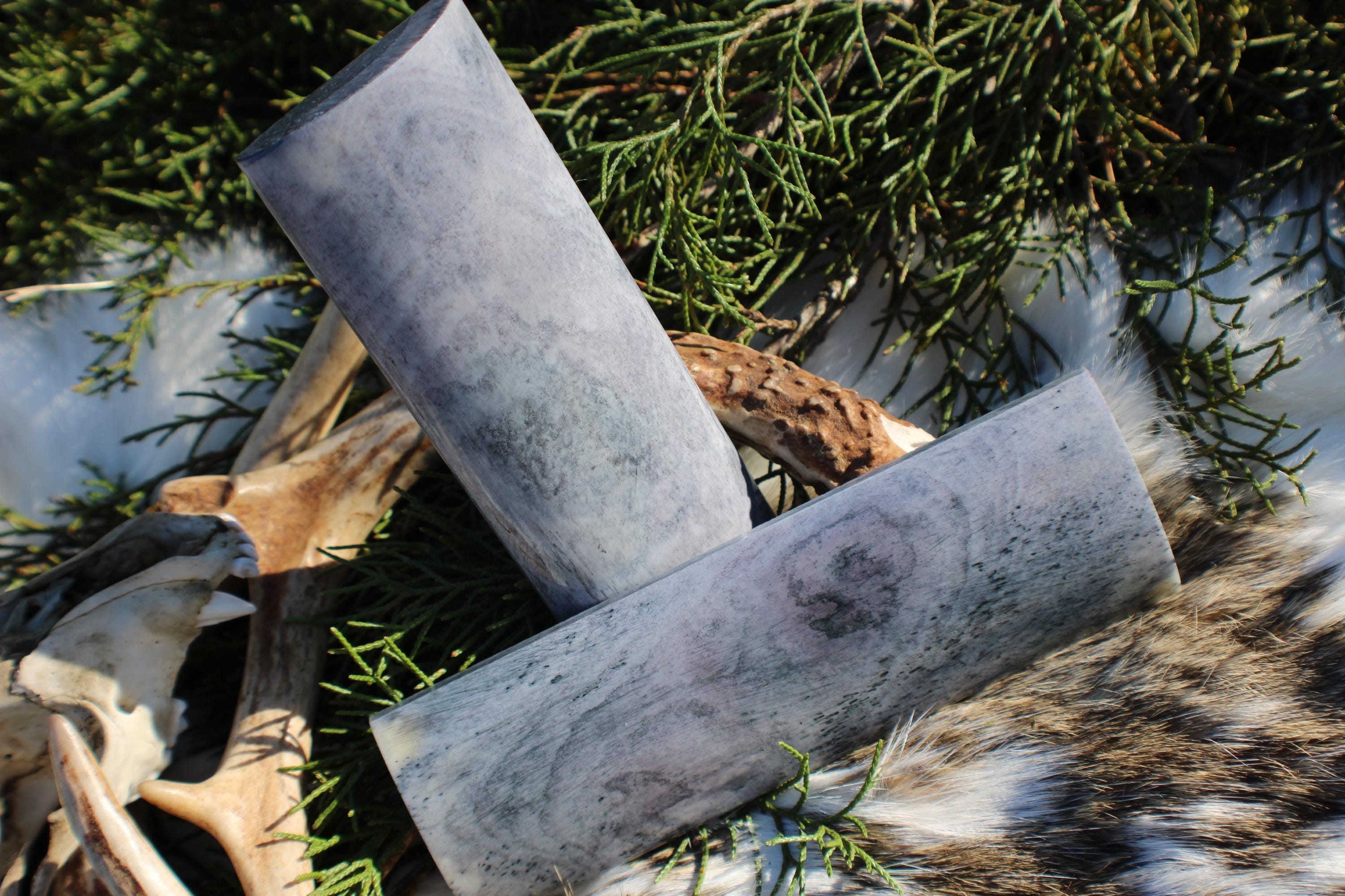 Black Dyed Camel Bone Knife Handle Slabs: Polished Custom Knife Blanks