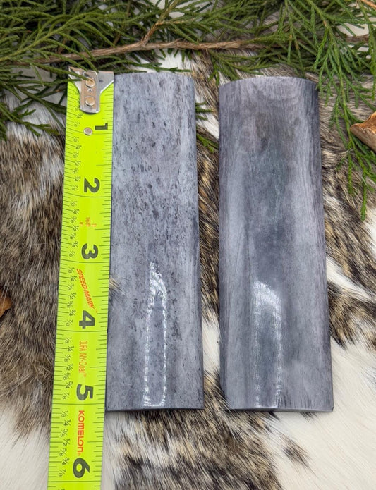 Black Dyed Camel Bone Knife Handle Slabs: Polished Custom Knife Blanks