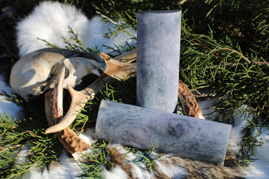 Black Dyed Camel Bone Knife Handle Slabs: Polished Custom Knife Blanks