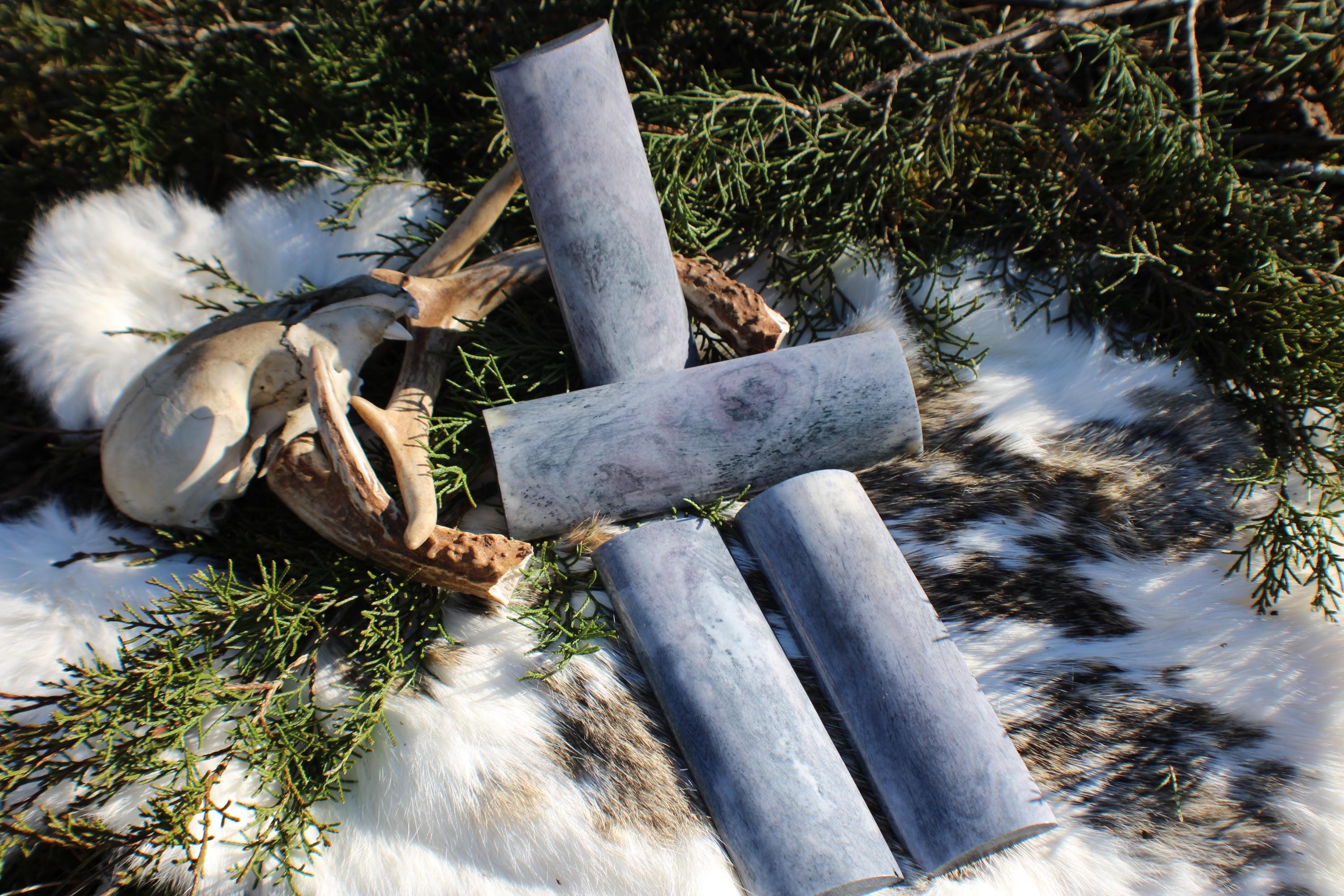 Black Dyed Camel Bone Knife Handle Slabs: Polished Custom Knife Blanks