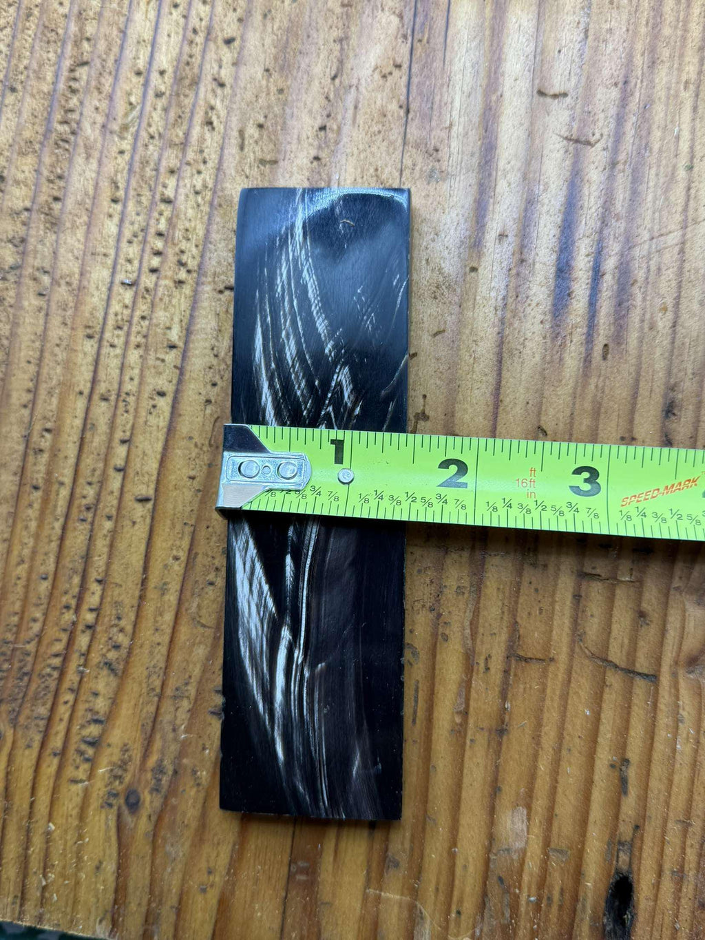 Striped Black Buffalo Horn Knife Scales  High-Contrast Handle Material 1.5 x 5 x 1/4