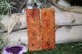 Stabilized Amboyna Burl Knife Scales  Bookmatched Narra Wood Handle Slabs