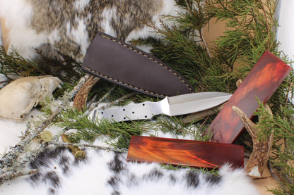 Boot Knife Making KIT  DIY Set Blank Blade with Horn Bone Handle Scale Dagger Custom Tactical Survival Throwing Self Defense Knife