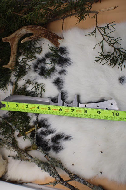 DIY Clip Point Hunting Knife Making Kit: 440C Blade, Bone/Horn Handle
