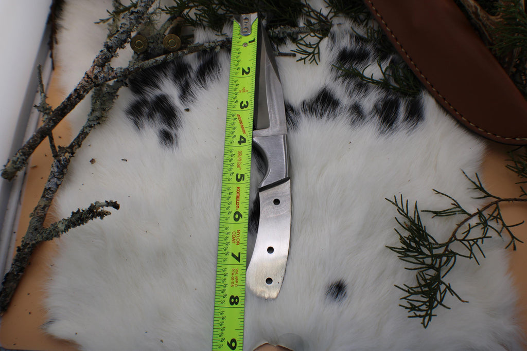 DIY Skinner Knife Making blank: 440C Steel Blade, Leather Sheath