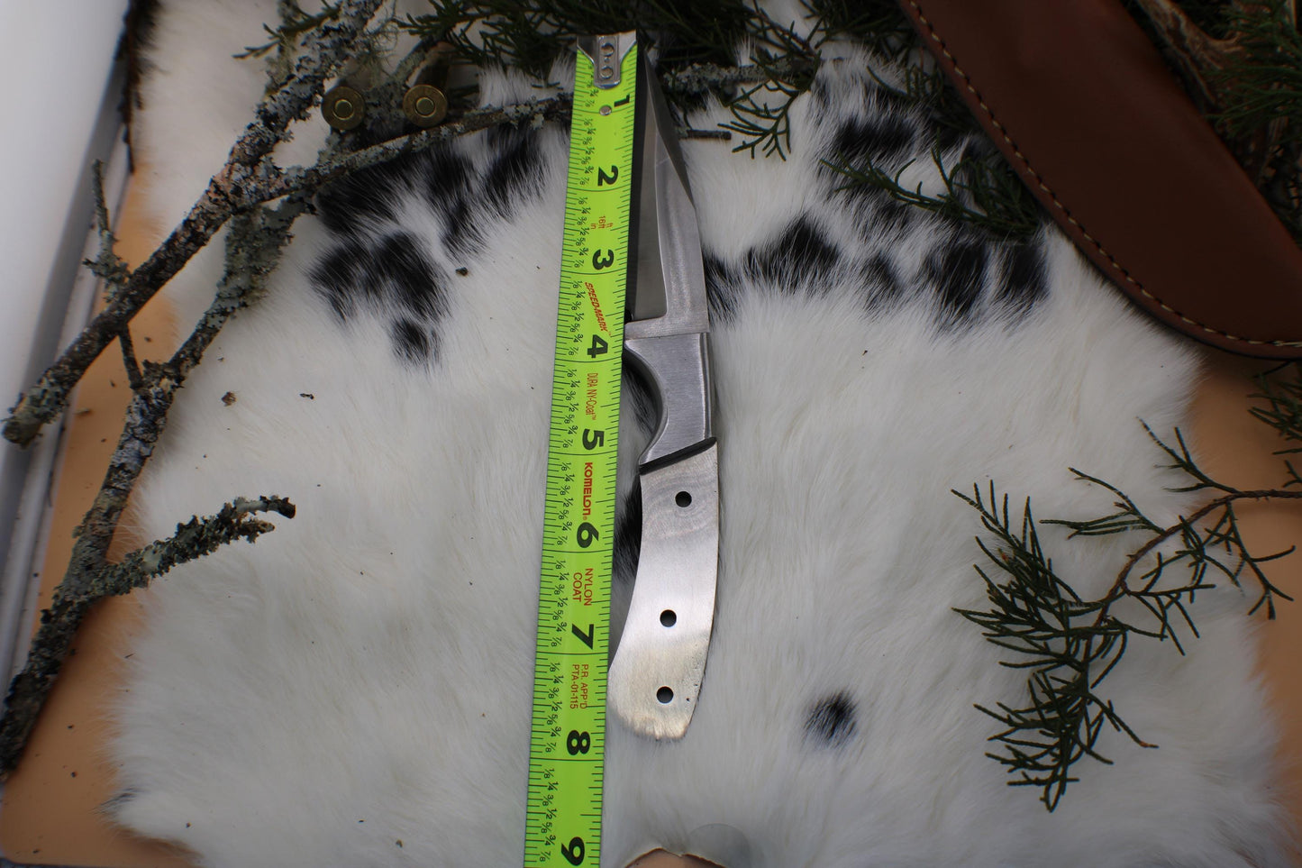 DIY Skinner Knife Making blank: 440C Steel Blade, Leather Sheath