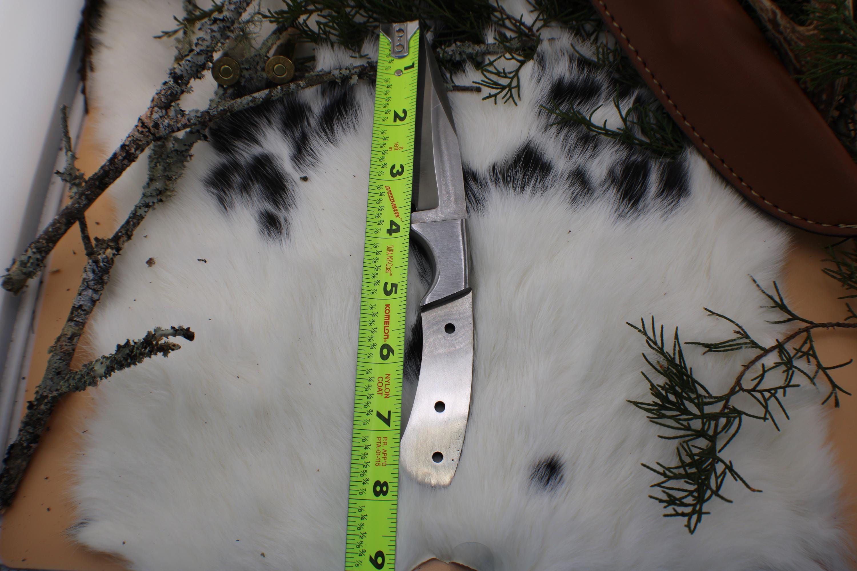 DIY Skinner Knife Making blank: 440C Steel Blade, Leather Sheath