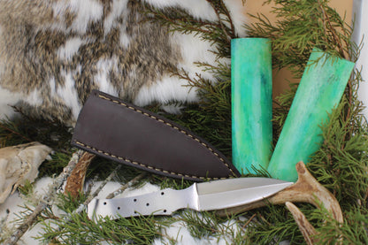 Boot Knife Making KIT  DIY Set Blank Blade with Horn Bone Handle Scale Dagger Custom Tactical Survival Throwing Self Defense Knife