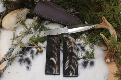Boot Knife Making KIT  DIY Set Blank Blade with Horn Bone Handle Scale Dagger Custom Tactical Survival Throwing Self Defense Knife