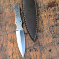 Dagger Knife Making KIT  DIY Set with Blank Blade and Leather Sheath Boot Survival Adventure Throwing Knife Customizing Supply Bushcraft