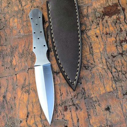 Dagger Knife Making KIT  DIY Set with Blank Blade and Leather Sheath Boot Survival Adventure Throwing Knife Customizing Supply Bushcraft