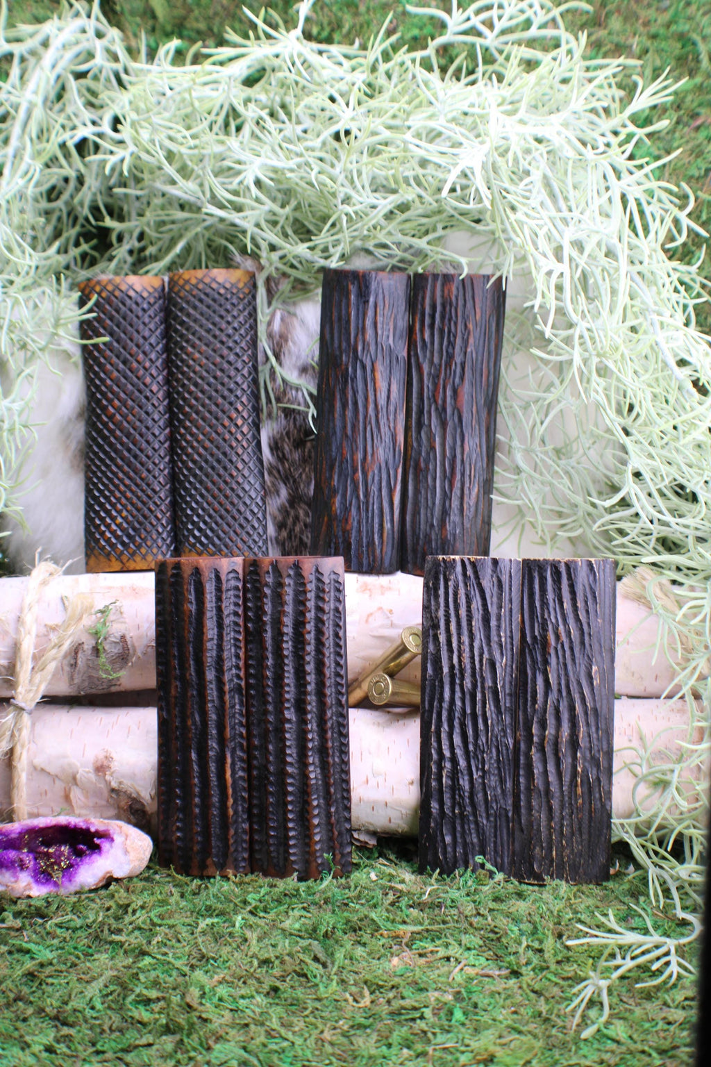 Handle Scales from CAMEL BONE in Amber JIGGED Pattern Vintage Rustic Feel Knife Slab Set Strong Durable Animal Bone Restoring Supply