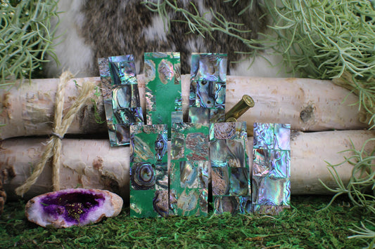 Abalone Shell Knife Handle Inlay Pair: Artisan Knife Scale Material