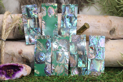 Abalone Shell Knife Handle Inlay Pair: Artisan Knife Scale Material