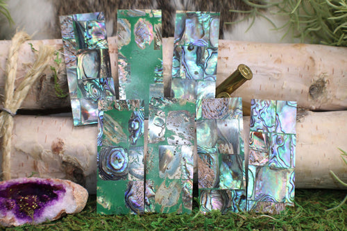 Abalone Shell Knife Handle Inlay Pair: Artisan Knife Scale Material