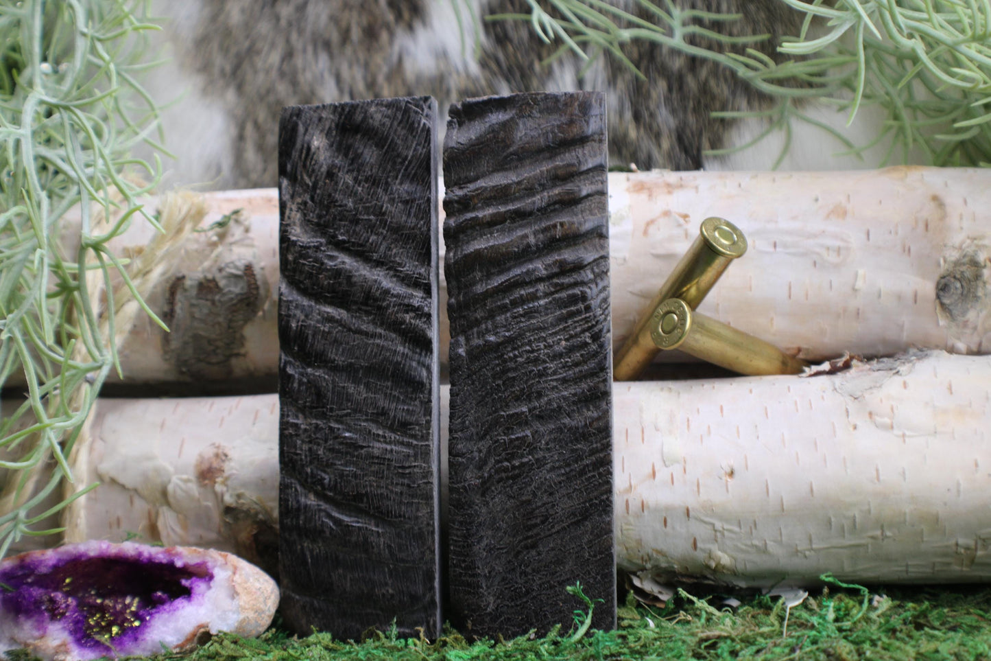 Black Ram Horn Knife Scales  Midnight Textured Handle Material (5" x 1.5" x 1/4")