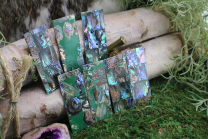 Abalone Shell Knife Handle Inlay Pair: Artisan Knife Scale Material