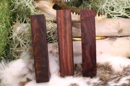 Asian Rosewood Knife Handle Block: Exotic Wood Scale, Bookmatched