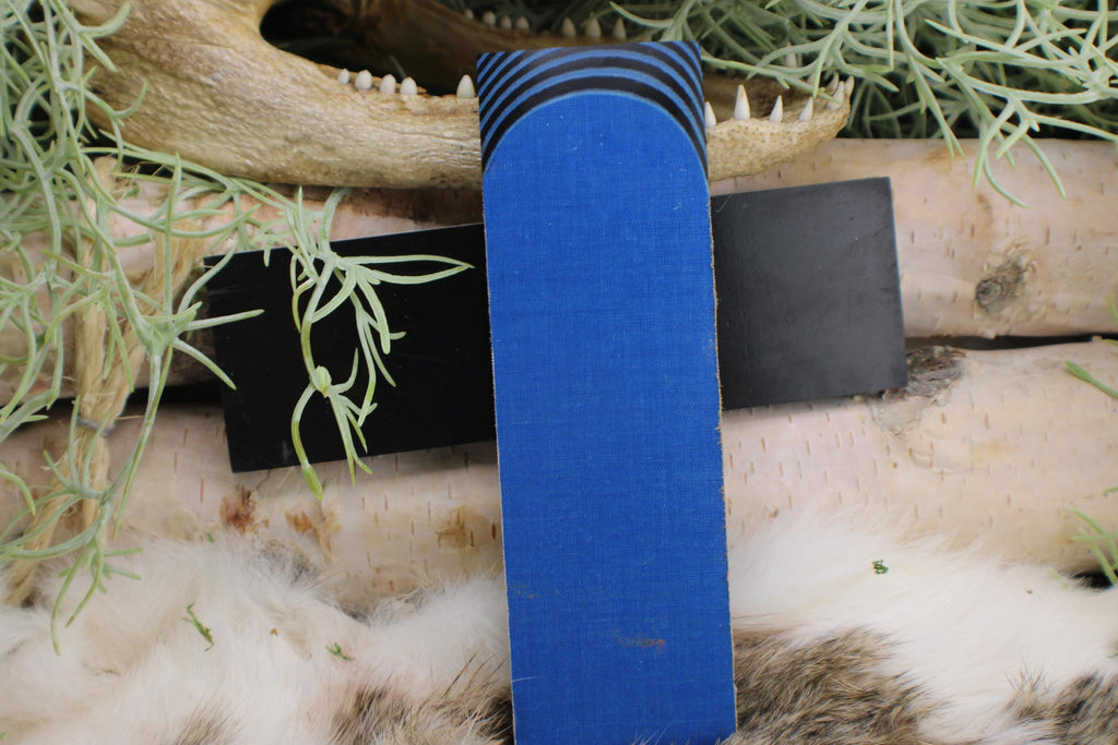 Knife Handle Pair black and Blue micarta approximately 6.25x 2 x .25