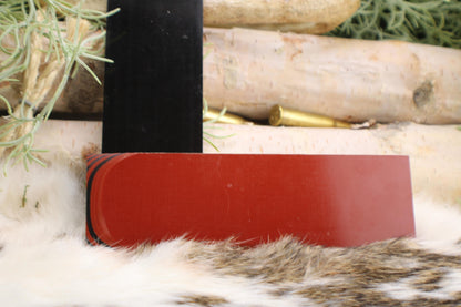 Knife Handle Pair black and red micarta approximately 6.25x 2 x .25