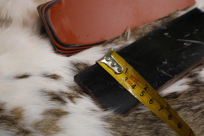 Knife Handle Pair Black and Burnt Orange G10 approximately 6.25x 2 x .25