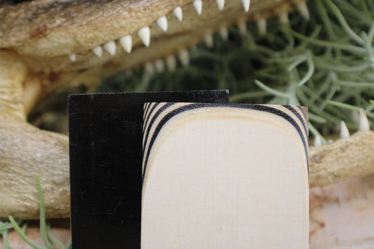 Knife Handle Pair black and white micarta approximately 6.25x 2 x .25