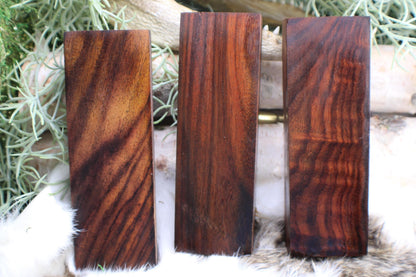 Asian Rosewood Knife Handle Block: Exotic Wood Scale, Bookmatched