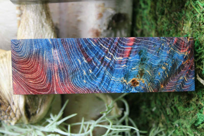 Dyed Maple Burl Knife Handle Block: Stabilized Exotic Wood Scale - Bookmatched