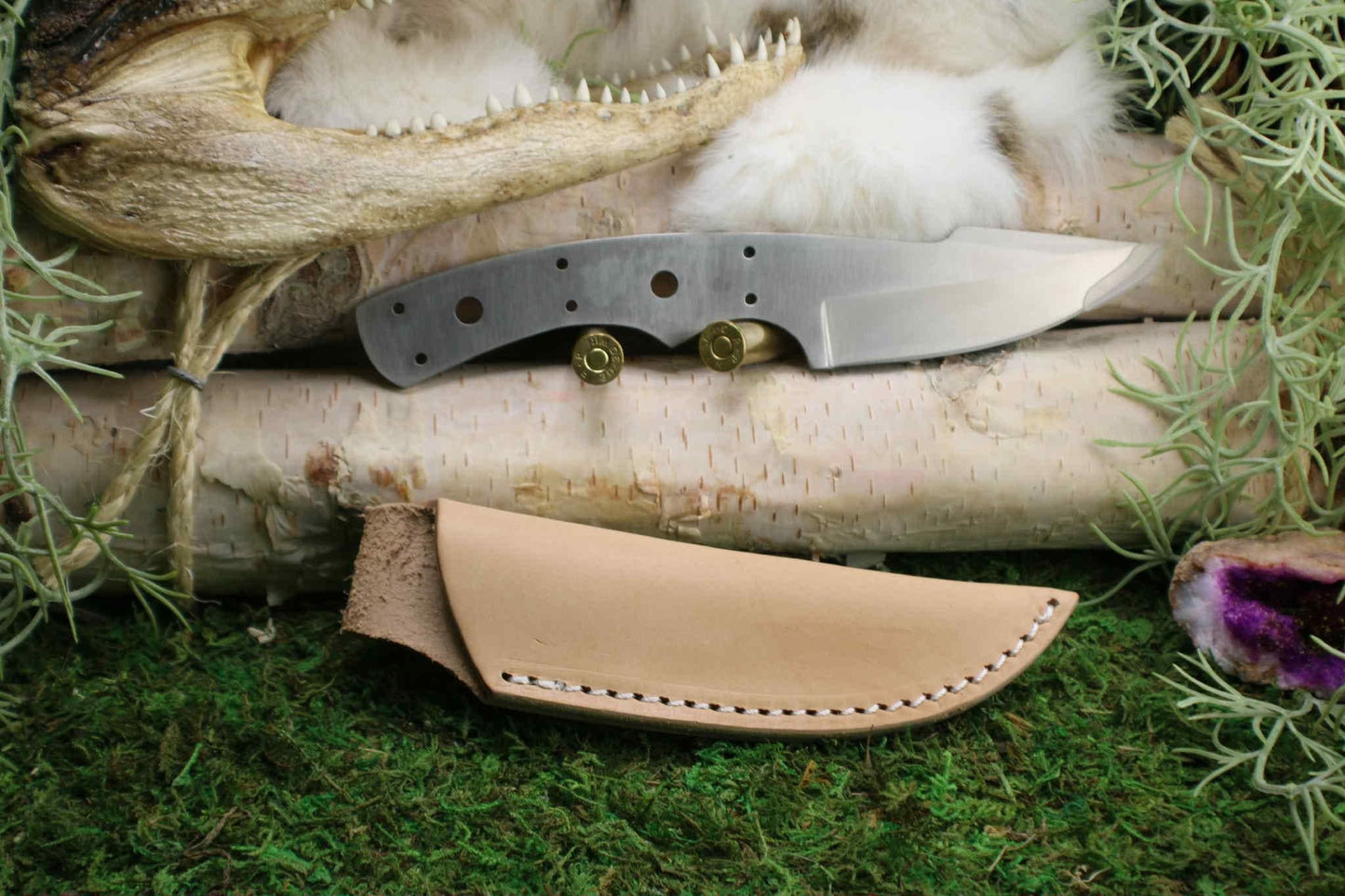 DIY Skinner Knife Making Kit: Harpoon Point 440C Steel Blade & Sheath